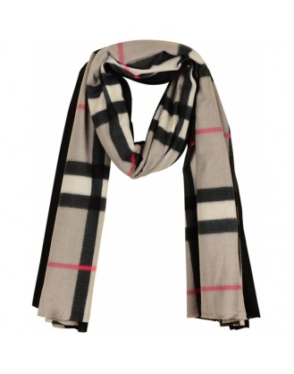 Black/gray winter scarf with Burberry check 